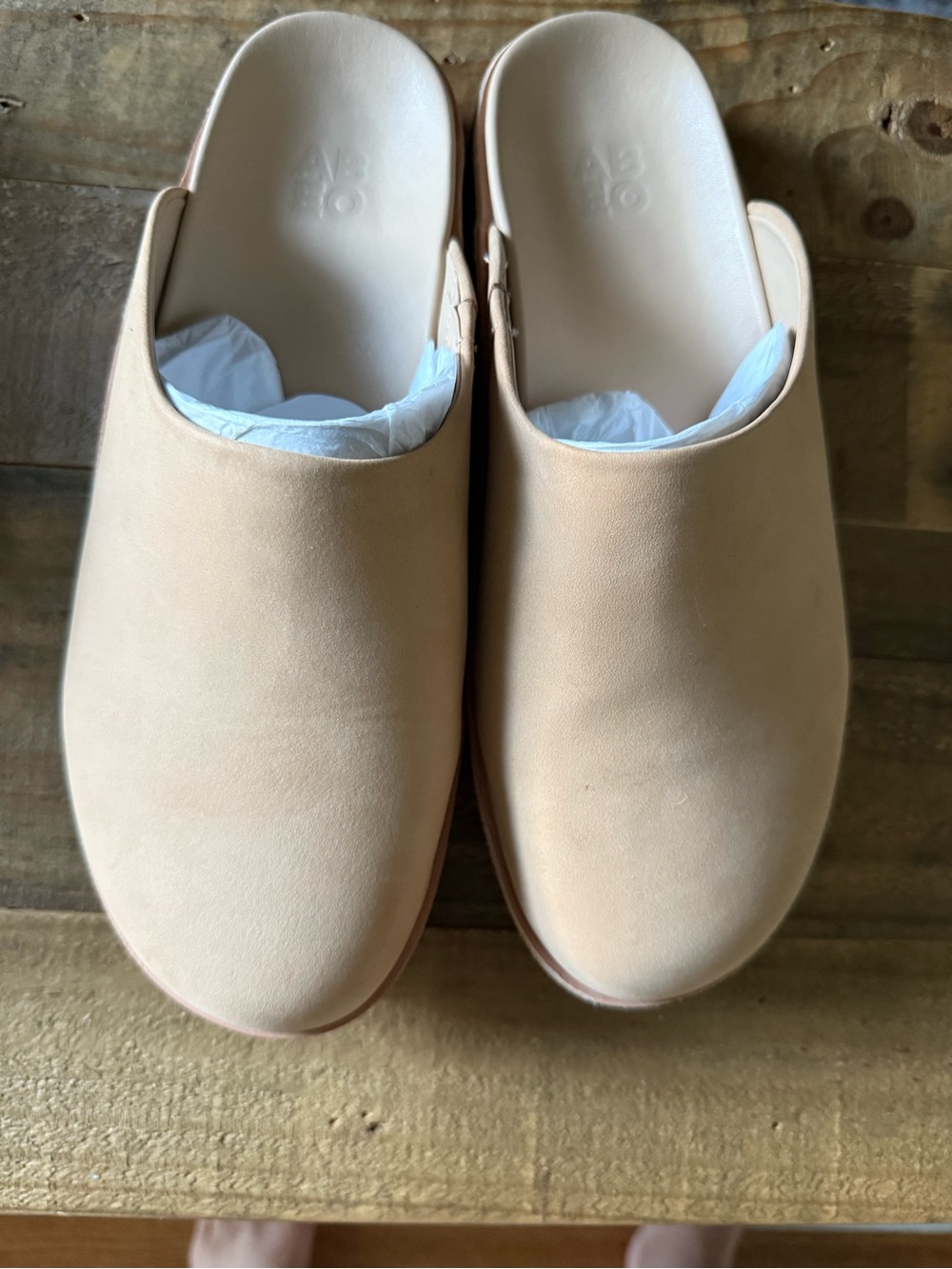 Abeo Women's Slip-On Clogs in Nude Beige